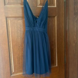 Lulu’s XL navy tulle deep v neck skater dress with adjustable straps
